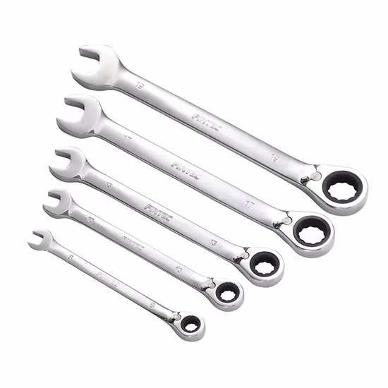 Fixtec 5PCS 고정 조합 기어 헤비 듀티 스패너 세트 역학 렌치 도구